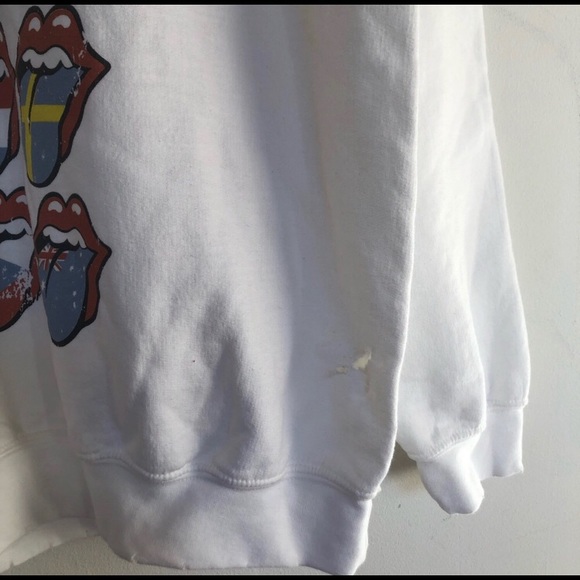The Rolling Stones Lips Distressed  Sweatshirt - Picture 7 of 8